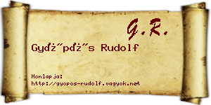 Gyöpös Rudolf névjegykártya